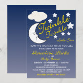Aanpasbare baby shower Twinkle Star uitnodiging (Voorkant / Achterkant)