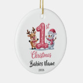 Aanpasbare baby's 1e kerst keramisch ornament (Rechts)