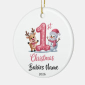 Aanpasbare baby's 1e kerst keramisch ornament (Links)