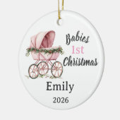 Aanpasbare baby's 1e kerst voor meisje keramisch ornament (Links)