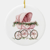 Aanpasbare baby's 1e kerst voor meisje keramisch ornament (Achterkant)