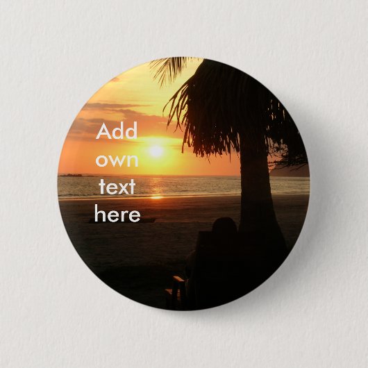 aanpasbare badge voor strandzonsondergang ronde button 5,7 cm (Voorkant)