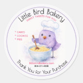 Aanpasbare Bakkerij Bakwinkel Waterverf Ronde Sticker (Voorkant)