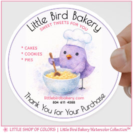 Aanpasbare Bakkerij Bakwinkel Waterverf Ronde Sticker