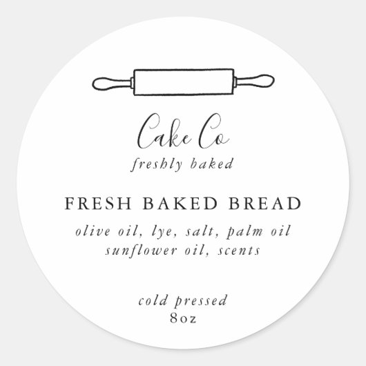 Aanpasbare bakstickers ronde sticker (Voorkant)