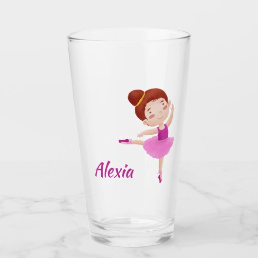 Aanpasbare balletglas met naam - Mooie  Glas (Voorkant)