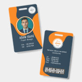 Aanpasbare Barcode Logo Naamkaart Personeel Badge (Voor- en achterkant)