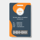 Aanpasbare Barcode Logo Naamlabel Personeel Badge (Achterkant)