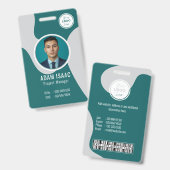 Aanpasbare barcode naamkaart logo personeel badge (Voor- en achterkant)