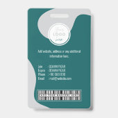 Aanpasbare barcode naamkaart logo personeel badge (Achterkant)