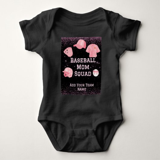 Aanpasbare Baseball Moeder Team Bib Romper (Voorkant)