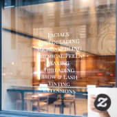 Aanpasbare basislijst met diensten voor schoonheid raamsticker (Cafe Raam)