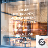 Aanpasbare basislijst met diensten voor schoonheid raamsticker (Cafe Raam)