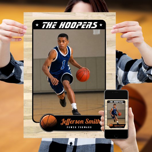 Aanpasbare basketbalspeler poster