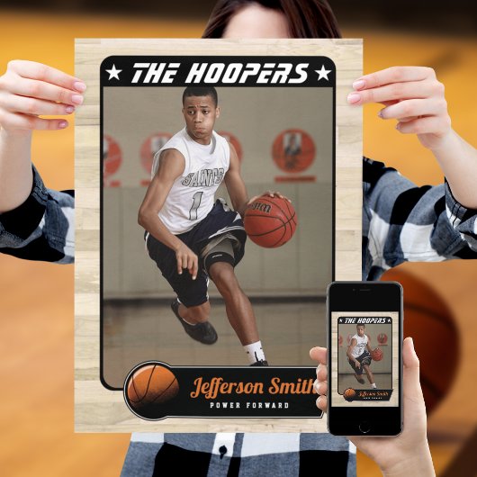 Aanpasbare basketbalspeler poster