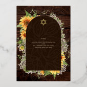 Aanpasbare Bat Bar Mitswa evenement, Elegant Moder Folie Uitnodiging (Achterkant)