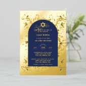 Aanpasbare Bat Bar Mitswa-evenement, Elegant Moder Folie Uitnodiging (Staand Voorkant)