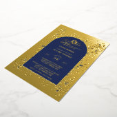 Aanpasbare Bat Bar Mitswa-evenement, Elegant Moder Folie Uitnodiging (Gedraaid)