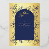 Aanpasbare Bat Bar Mitswa-evenement, Elegant Moder Folie Uitnodiging (Achterkant)