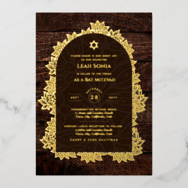Aanpasbare Bat Bar Mitswa evenement, Elegant Moder Folie Uitnodiging