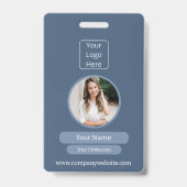 Aanpasbare bedrijfsidentificatiebadge met QR-code Badge (Voorzijde)