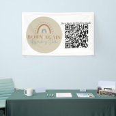Aanpasbare bedrijfsnaam & QR-code Spandoek (Beurs)