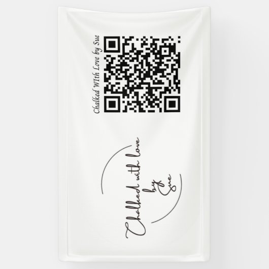 Aanpasbare bedrijfsnaamlogo en QR-code Spandoek (Verticaal)