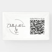 Aanpasbare bedrijfsnaamlogo en QR-code Spandoek (Horizontaal)