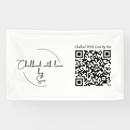 Aanpasbare bedrijfsnaamlogo en QR-code Spandoek (Horizontaal)