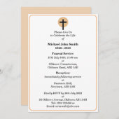 Aanpasbare begrafeniskruis ceremonie kaart (Voorkant / Achterkant)