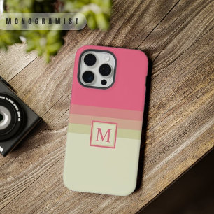 Aanpasbare Beige Bleek Geel Roze Kleurblok iPhone 15 Pro Max Case