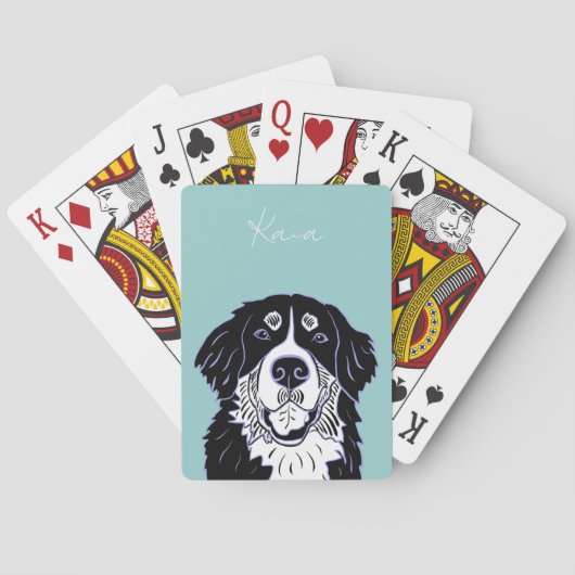 Aanpasbare Berner Sennenhond Pokerkaarten (Achterkant)