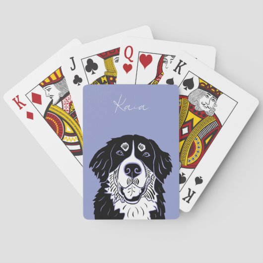 Aanpasbare Berner Sennenhond Pokerkaarten (Achterkant)