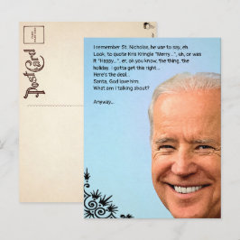 Aanpasbare Biden Kerstkaart Briefkaart