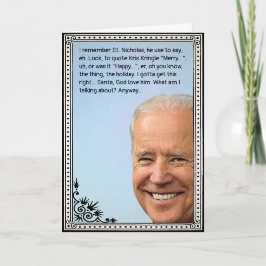Aanpasbare Biden Kerstkaart Feestdagen Kaart (Voorkant)