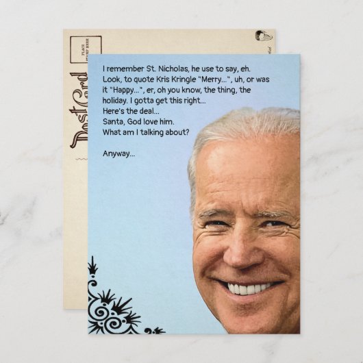 Aanpasbare Biden Vakantieansichtkaart Briefkaart (Voorkant / Achterkant)