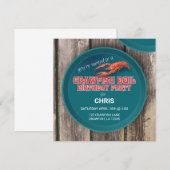 AANpasbare BIEDDAY-INVITATIE VOOR CRAWFISH BOIL Kaart (Voorkant / Achterkant)