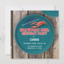 AANpasbare BIEDDAY-INVITATIE VOOR CRAWFISH BOIL Kaart
