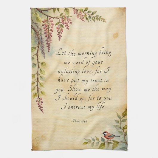 Aanpasbare Bijbeltekst Kunst Theedoek (Verticaal)