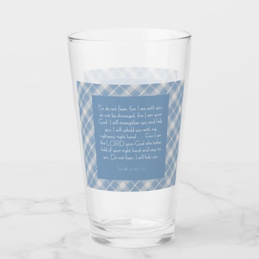 Aanpasbare Bijbelvers Isaïa 41:10, 13 Glas (Voorkant)