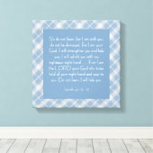 Aanpasbare Bijbelvers Jesaja 41:10, 13 Canvas Afdruk (Insitu (Houten vloer))