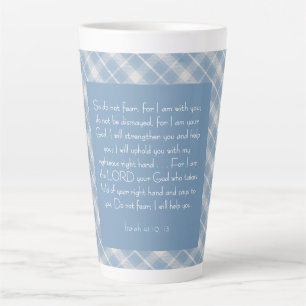 Aanpasbare Bijbelvers Jesaja 41:10, 13 Latte Mok