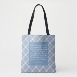 Aanpasbare Bijbelvers Jesaja 41:10, 13 Tote Bag