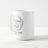 Aanpasbare Bijbelvers Kerstkrans Koffiemok (Voorkant links)