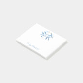 Aanpasbare Blauwe Chic Krab Post-Its Post-it® Notes (Schuin)