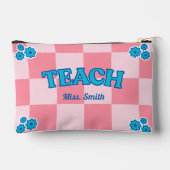 Aanpasbare Blauwe en Roze Geruite Teach Tas (Achterkant)