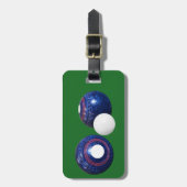 Aanpasbare Blauwe GrasveldBowling Bagagelabel (Voorkant verticaal)