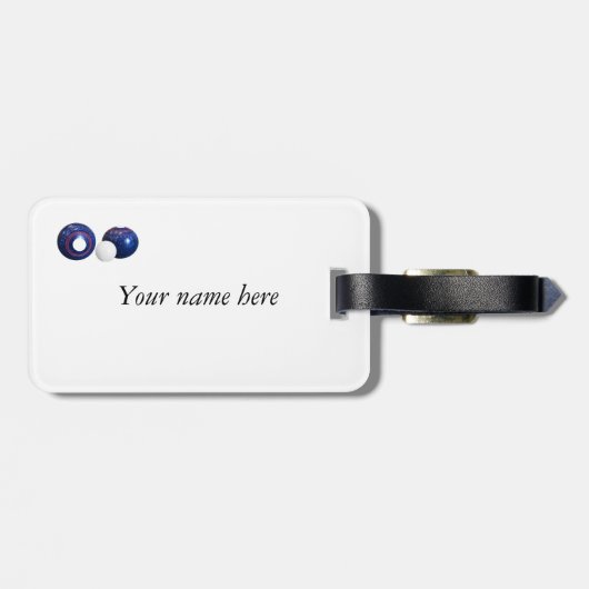 Aanpasbare Blauwe GrasveldBowling Bagagelabel (Achterkant horizontaal)