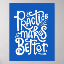 Aanpasbare Blauwe Oefening maakt beter Poster