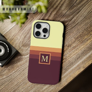 Aanpasbare Bleekgele Donkerbruine Kleurblok iPhone 15 Pro Max Case